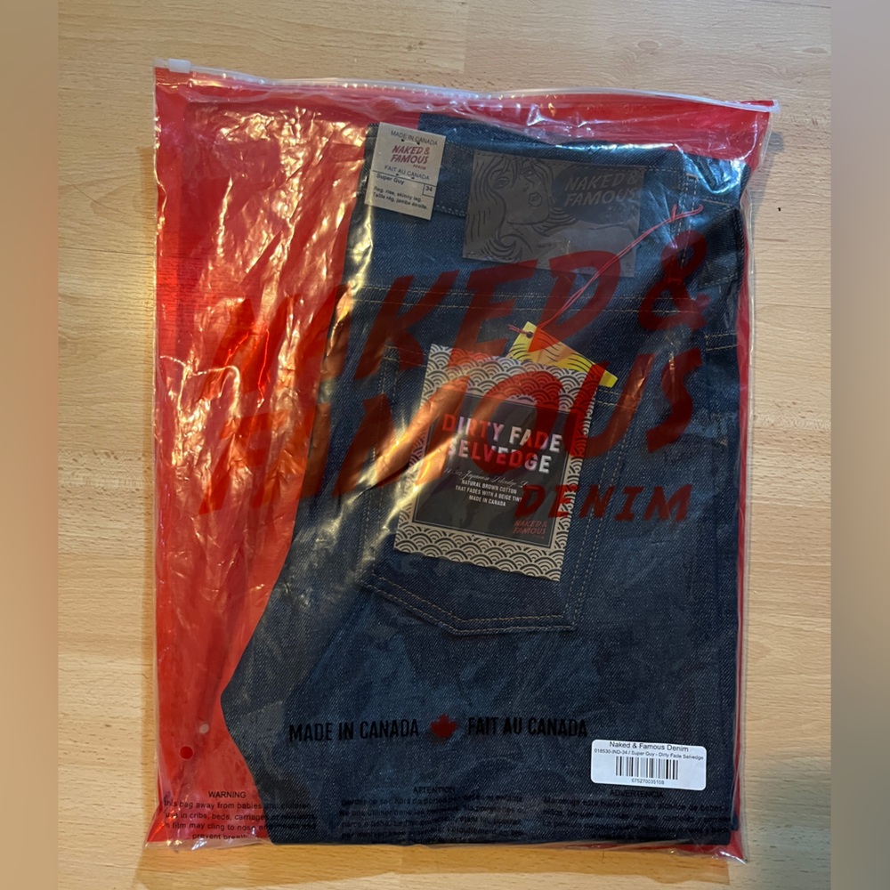 Naked & Famous Dirty Fade Selvedge Jeans - Super Guy - Size 34